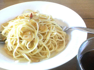 ペペロンチーノとコーヒー