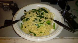 にら玉クリームパスタ